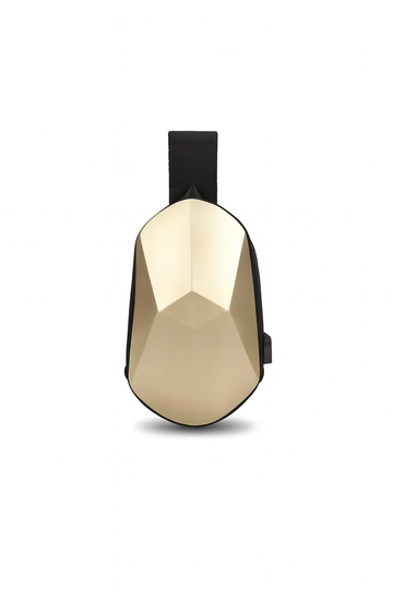 Premium Sand Gold Geometric Sling Bag with USB Charging Port