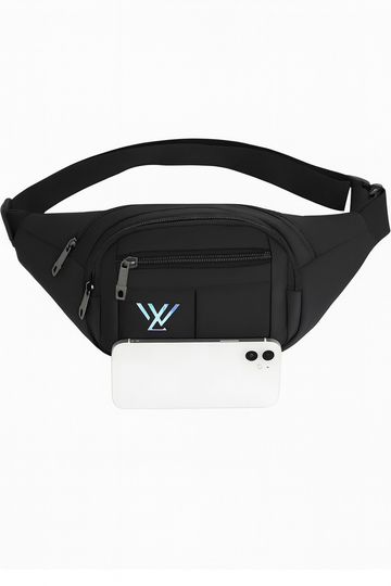 Trendy Unisex Waist Bag / Sling Bag – Multi-Pocket Crossbody Pouch with Zipper Closure (21 x 16 x 7 cm)