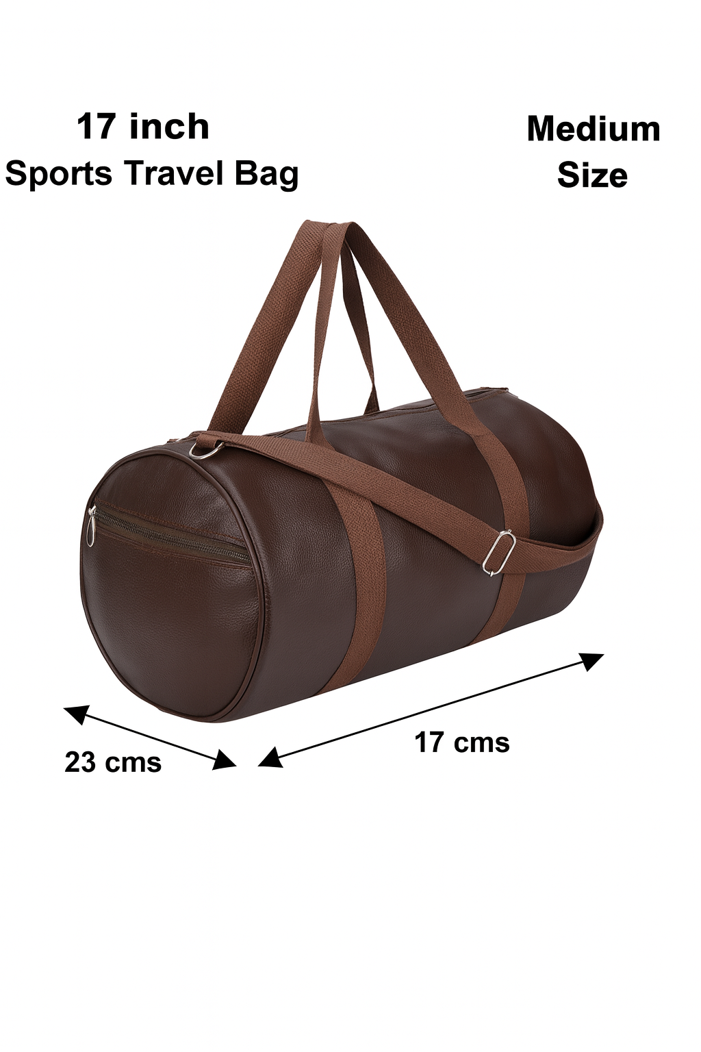 Premium Leatherette Gym & Travel Duffel Bag – Brown | Waterproof, Lightweight & Durable