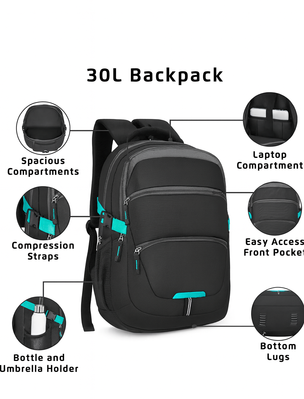 30L Multi-Utility Laptop Backpack – Spacious, Durable & Travel Friendly