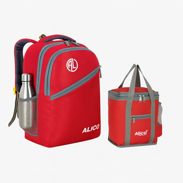 ALICO Red Backpack with Matching Lunch Bag – Durable, Stylish & Spacious