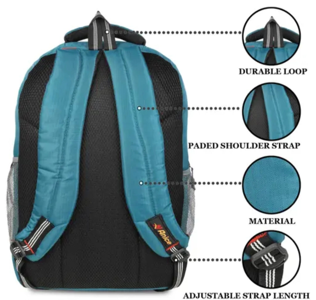 Anice Waterproof Backpack with Bottle Holder – 30L Casual/School/College Bag/Travel/office/picnic bag Boys & Girls