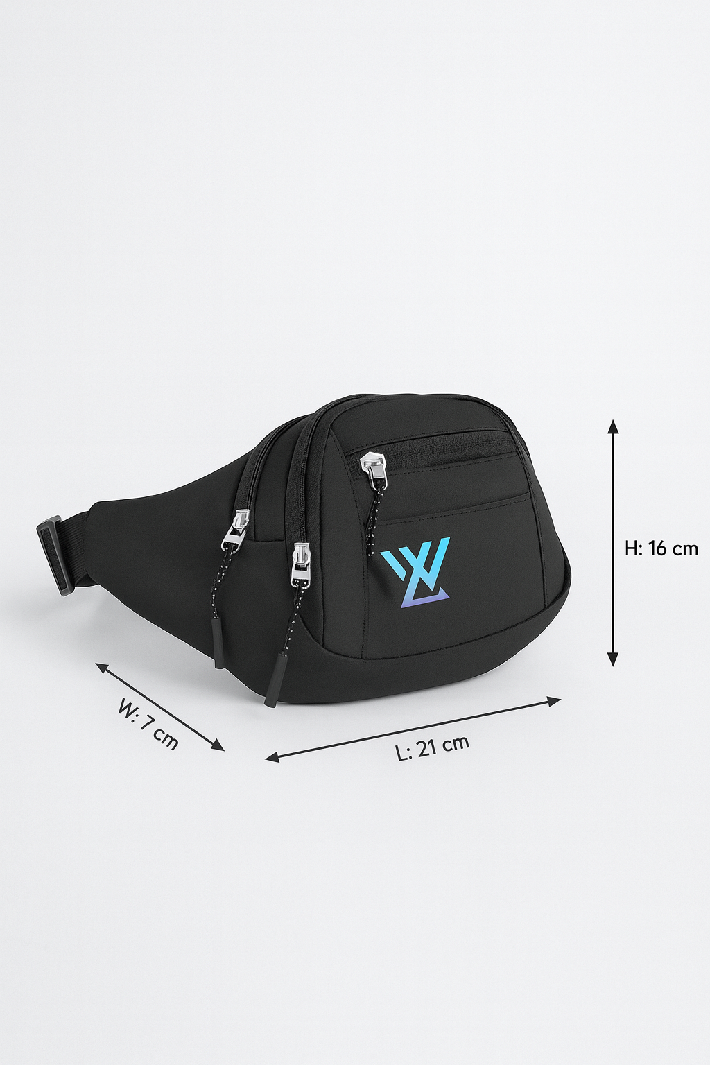 Trendy Unisex Waist Bag / Sling Bag – Multi-Pocket Crossbody Pouch with Zipper Closure (21 x 16 x 7 cm)