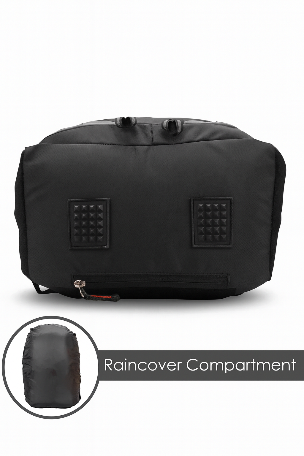 Premium Black & Orange Backpack with Raincover | Large Capacity & Multiple Pockets
